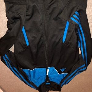 adidas black and blue jacket